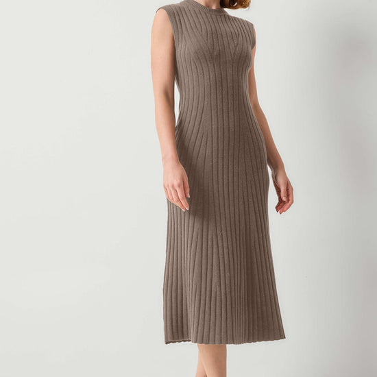 Midi Flare Dress in color Mink Image A1