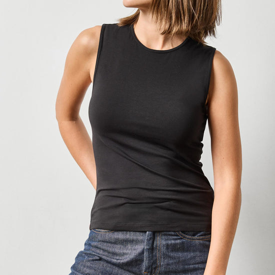 High Neck Tank in color Black Image A1
