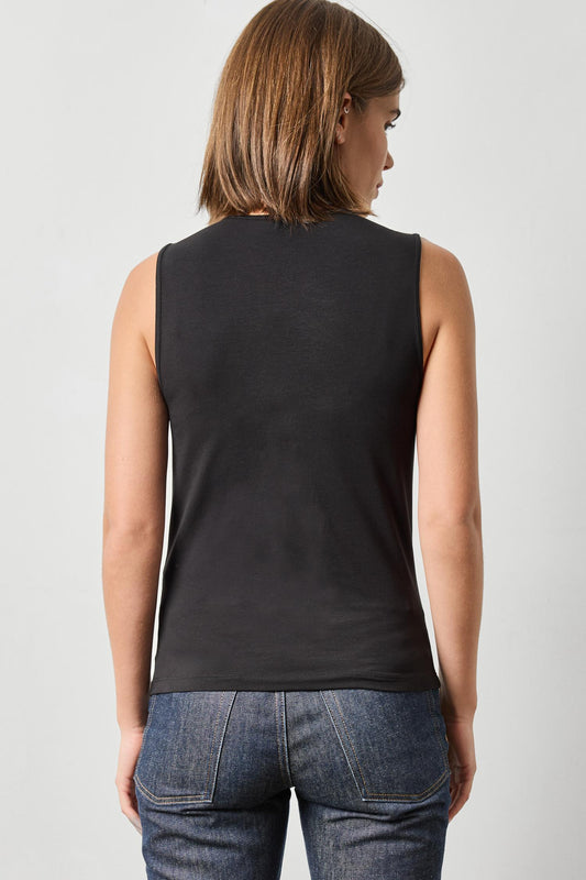 High Neck Tank in color Black Image A2