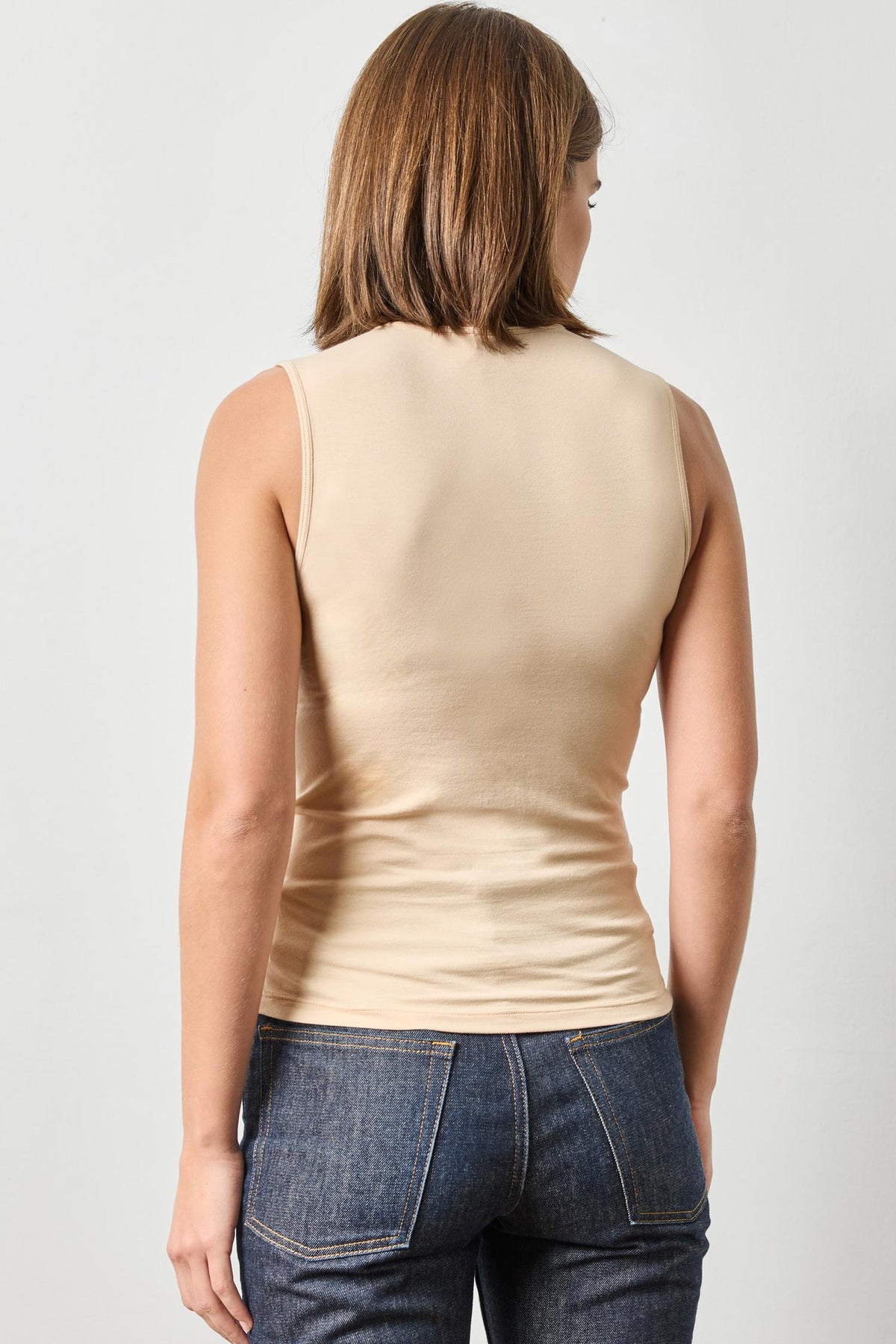 High Neck Tank in color Nude Image A2