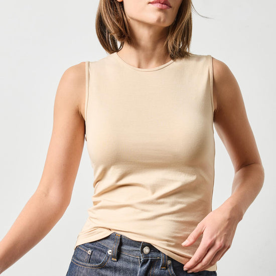 High Neck Tank in color Nude Image A3