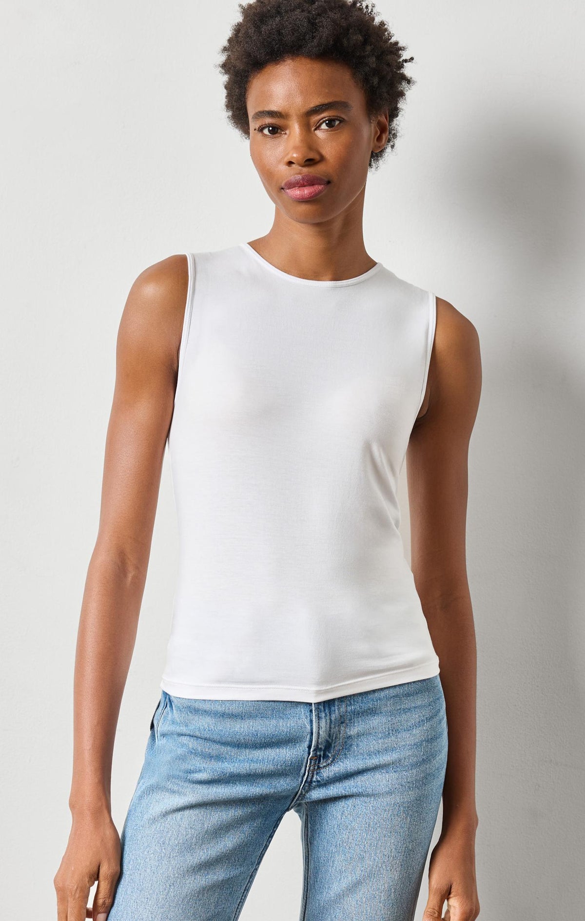 High Neck Tank in color White Image A1