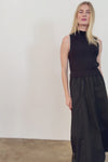 Mixed Media Mock Neck Dress