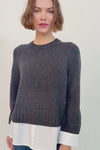 Mixed Media Crewneck Sweater