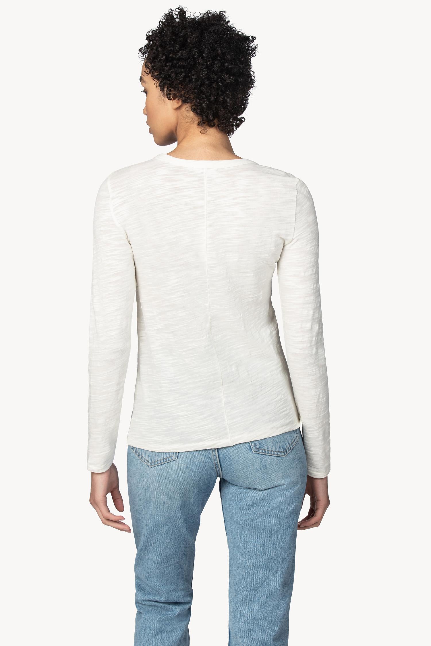 Long Sleeve Crew Womens Top Chalk A2