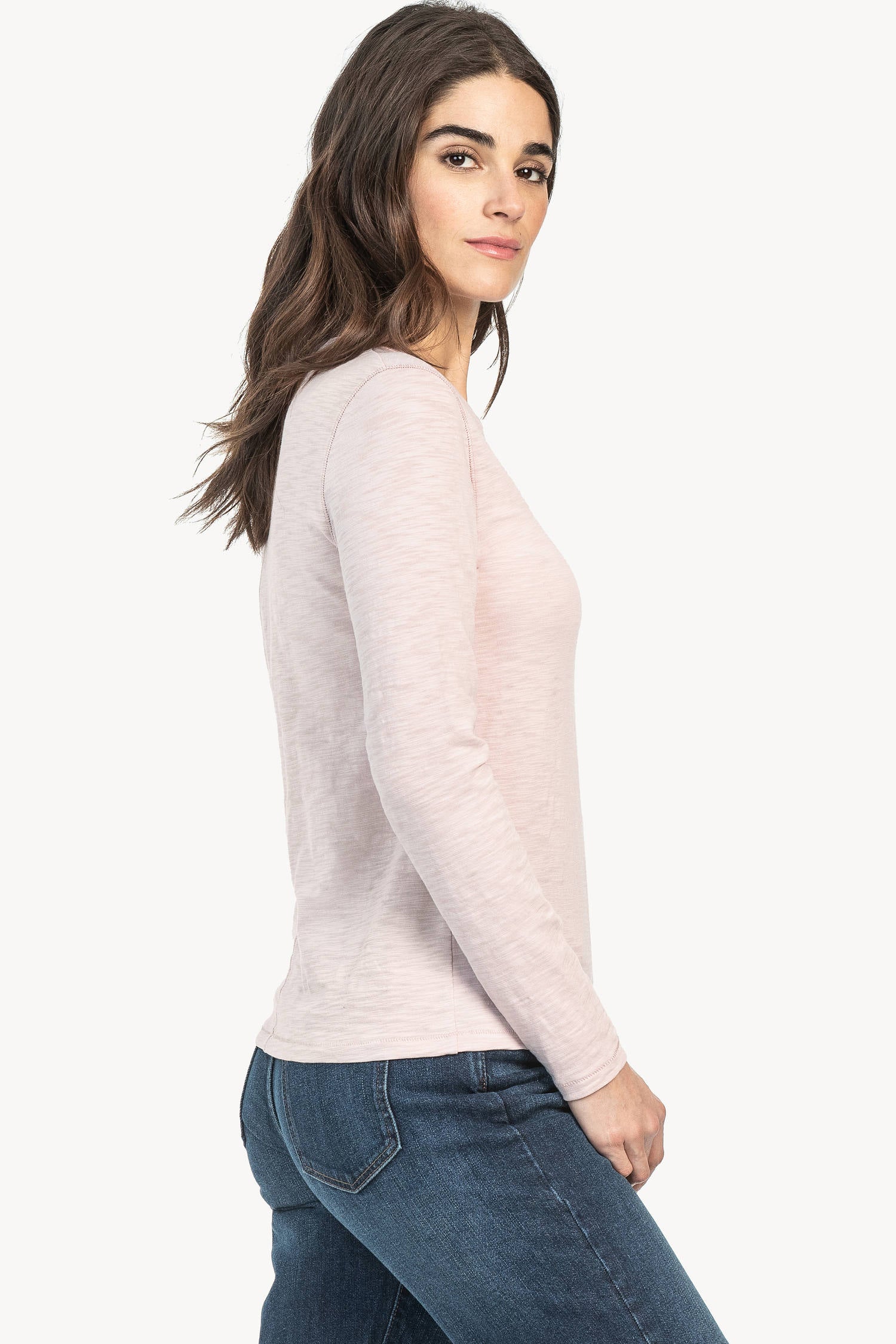 Long Sleeve Crew Womens Top Iced Lilac A3