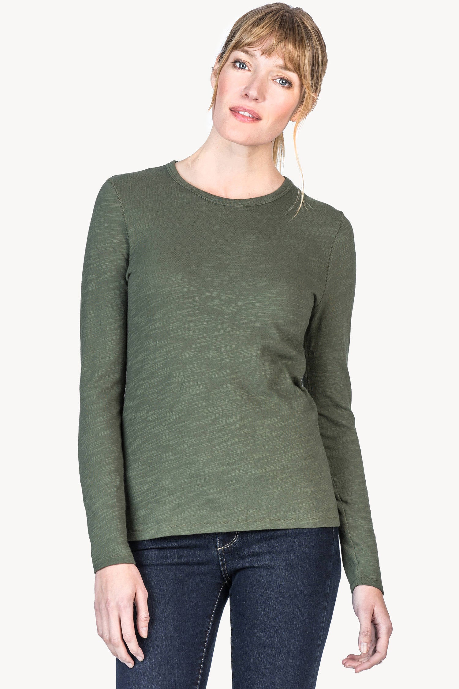 Long Sleeve Crew Womens Top Parsley A1