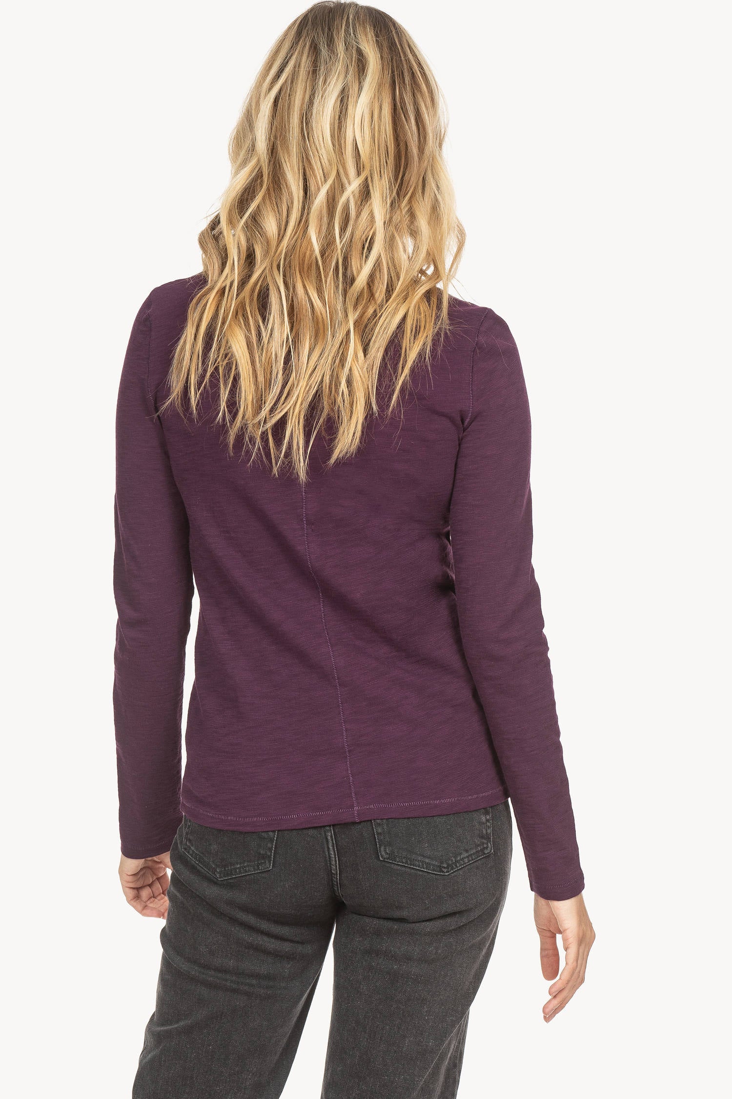 Long Sleeve Crew Womens Top Plum A2