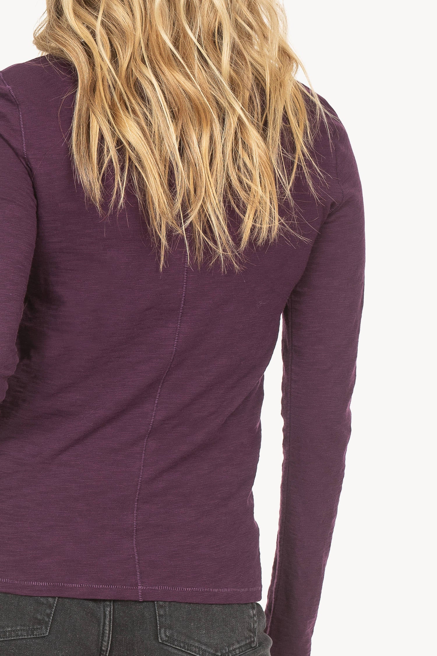 Long Sleeve Crew Womens Top Plum A6