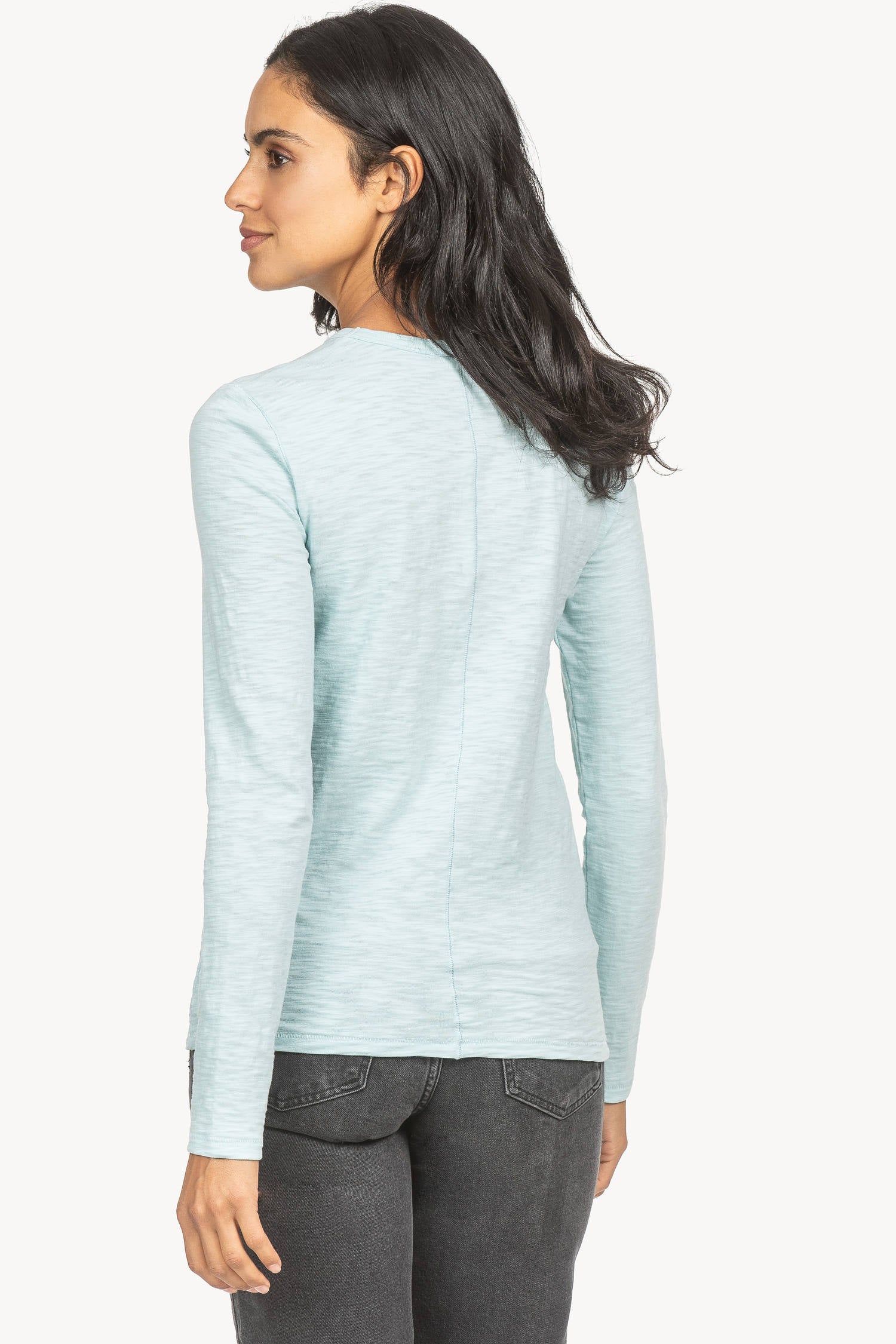 Long Sleeve Crew Womens Top Steel Blue A2