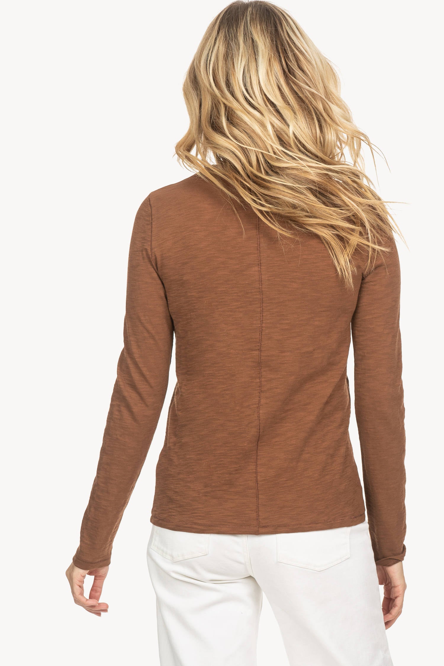 Long Sleeve Crew Womens Top Toffee A2