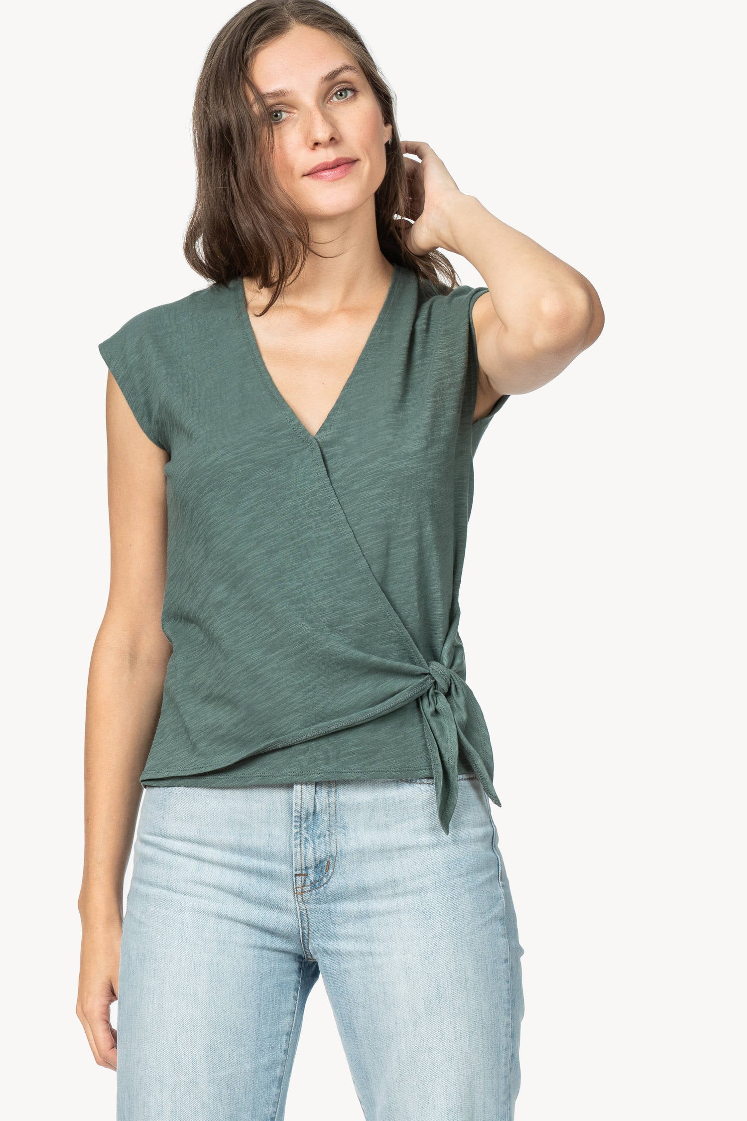 Faux Wrap Womens Top Vine A1