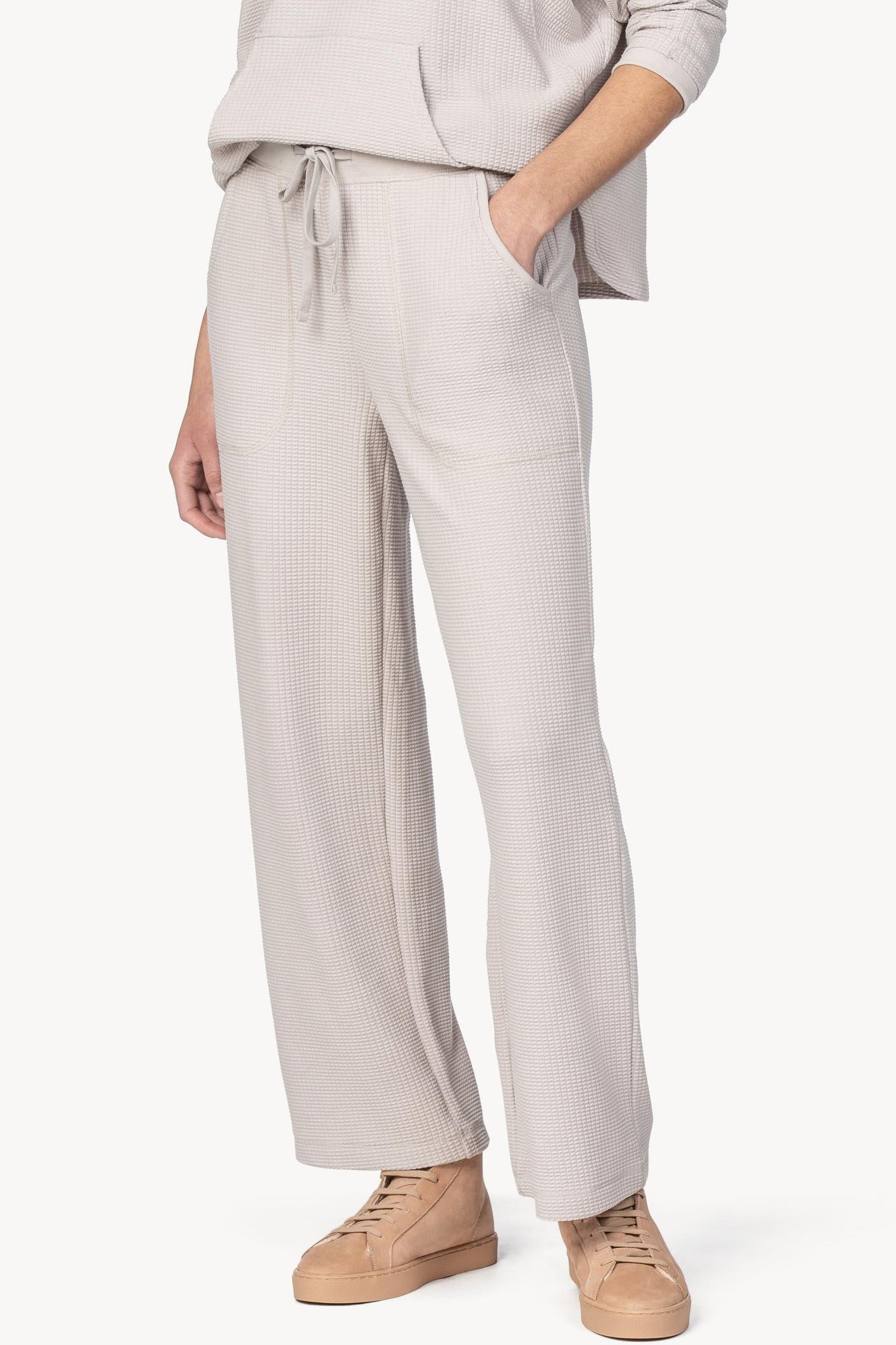 Low Rise White Waffle Pants - Frobolous