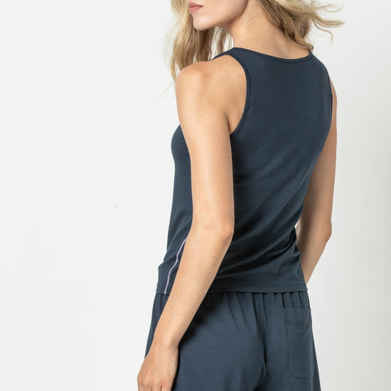 Tank / Short Set Womens Top Dark Navy A2