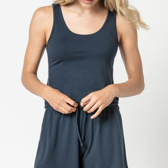 Tank / Short Set Womens Top Dark Navy A5