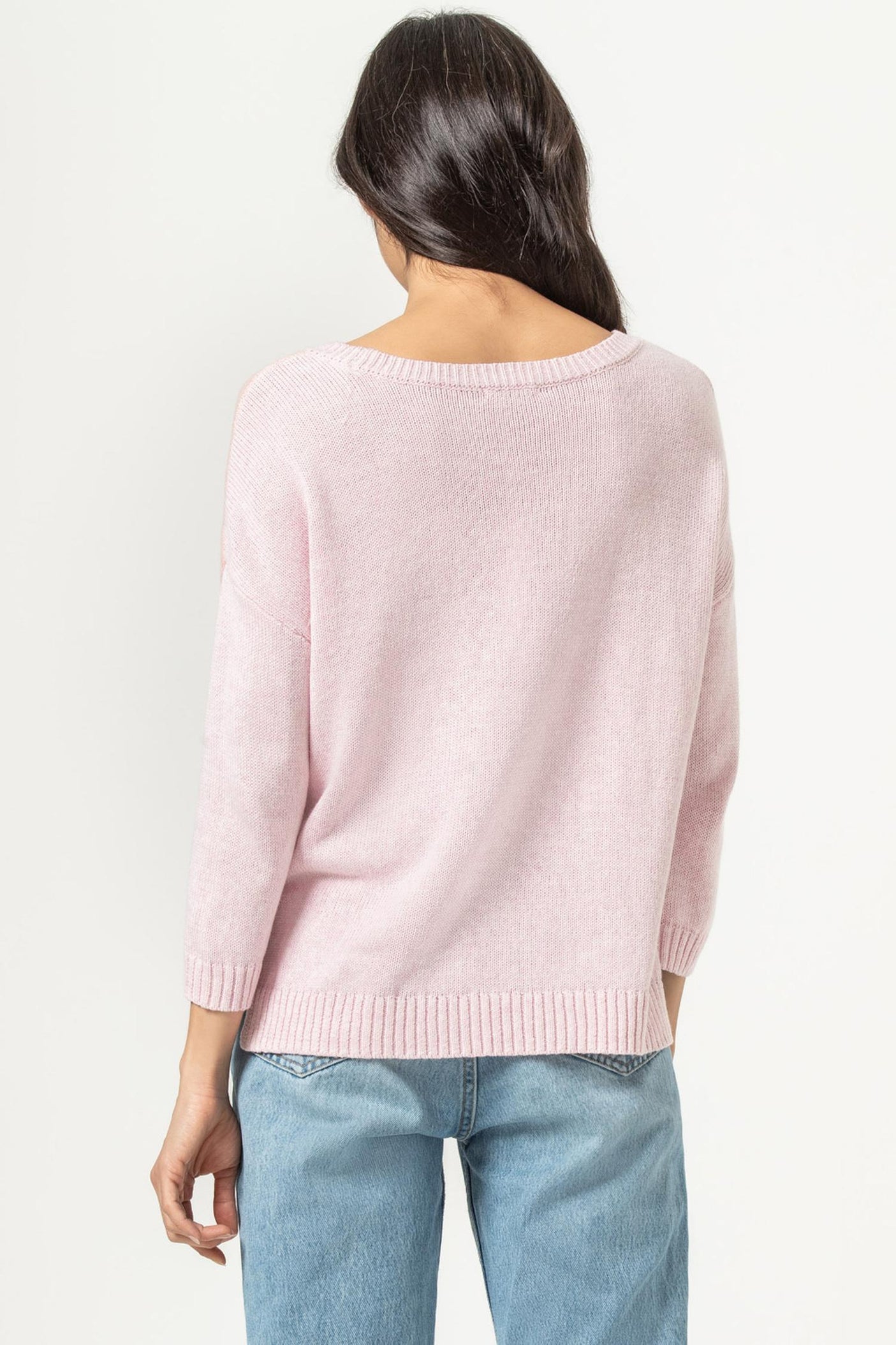 3/4 Sleeve Colorblock Sweater