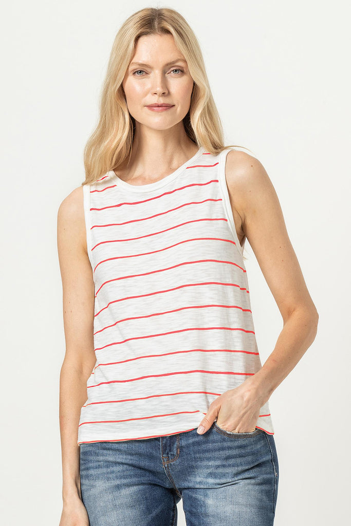 Striped Twisted Binding Tank