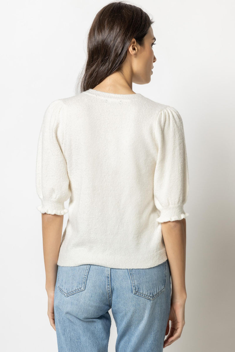 Elbow Sleeve VNeck Sweater