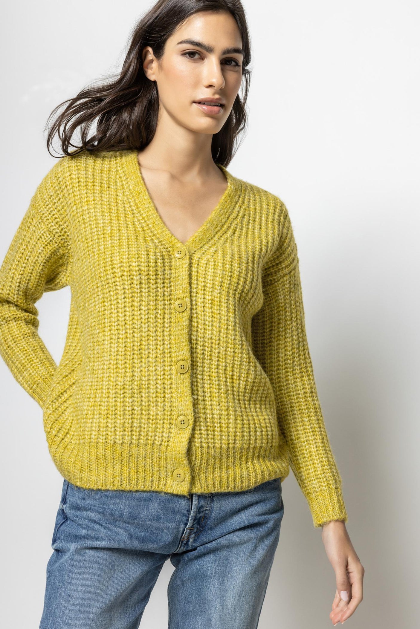 Canary yellow outlet cardigan