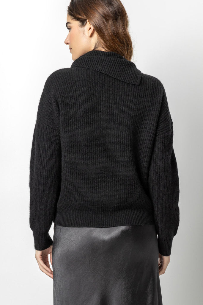 Folded Collar Pullover Sweater