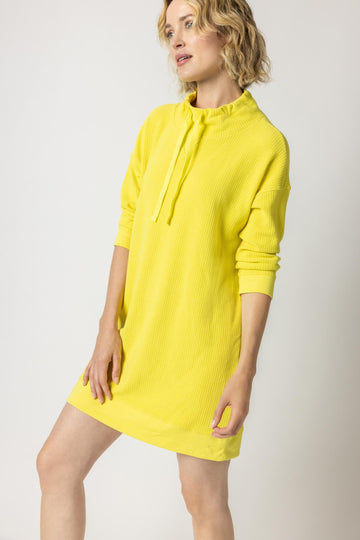 3/4 Sleeve Mock Neck Dress Womens Dress Canary A1