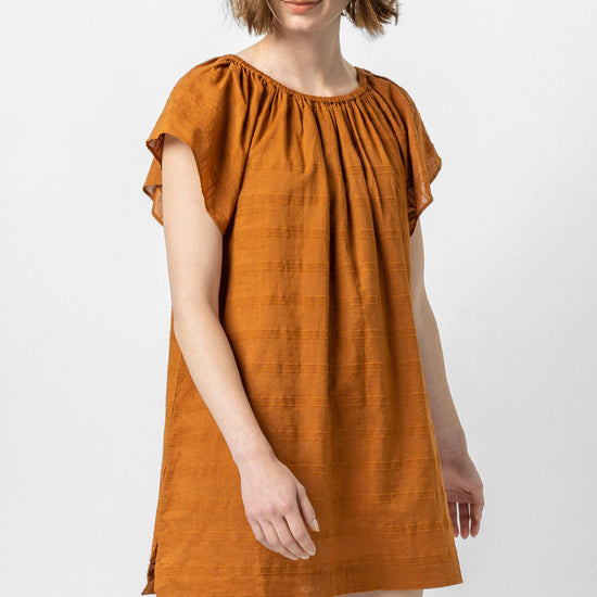 Flutter Sleeve Raglan Dress Womens Dress Copper A1