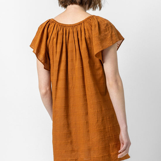 Flutter Sleeve Raglan Dress Womens Dress Copper A2