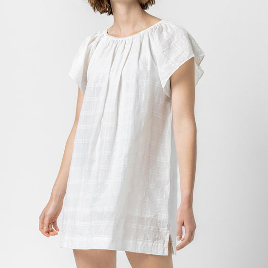 Flutter Sleeve Raglan Dress Womens Dress White A1