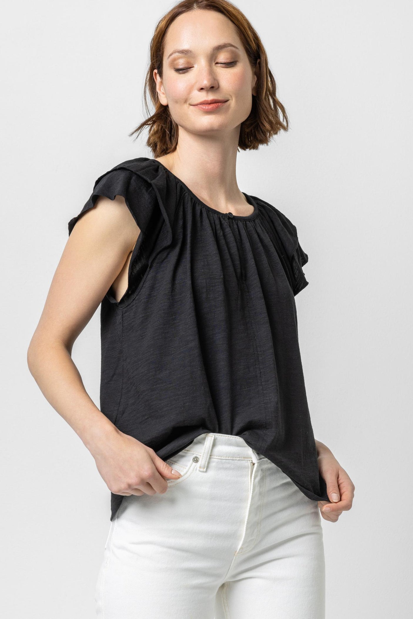 Banana republic best sale ruffle sleeve top