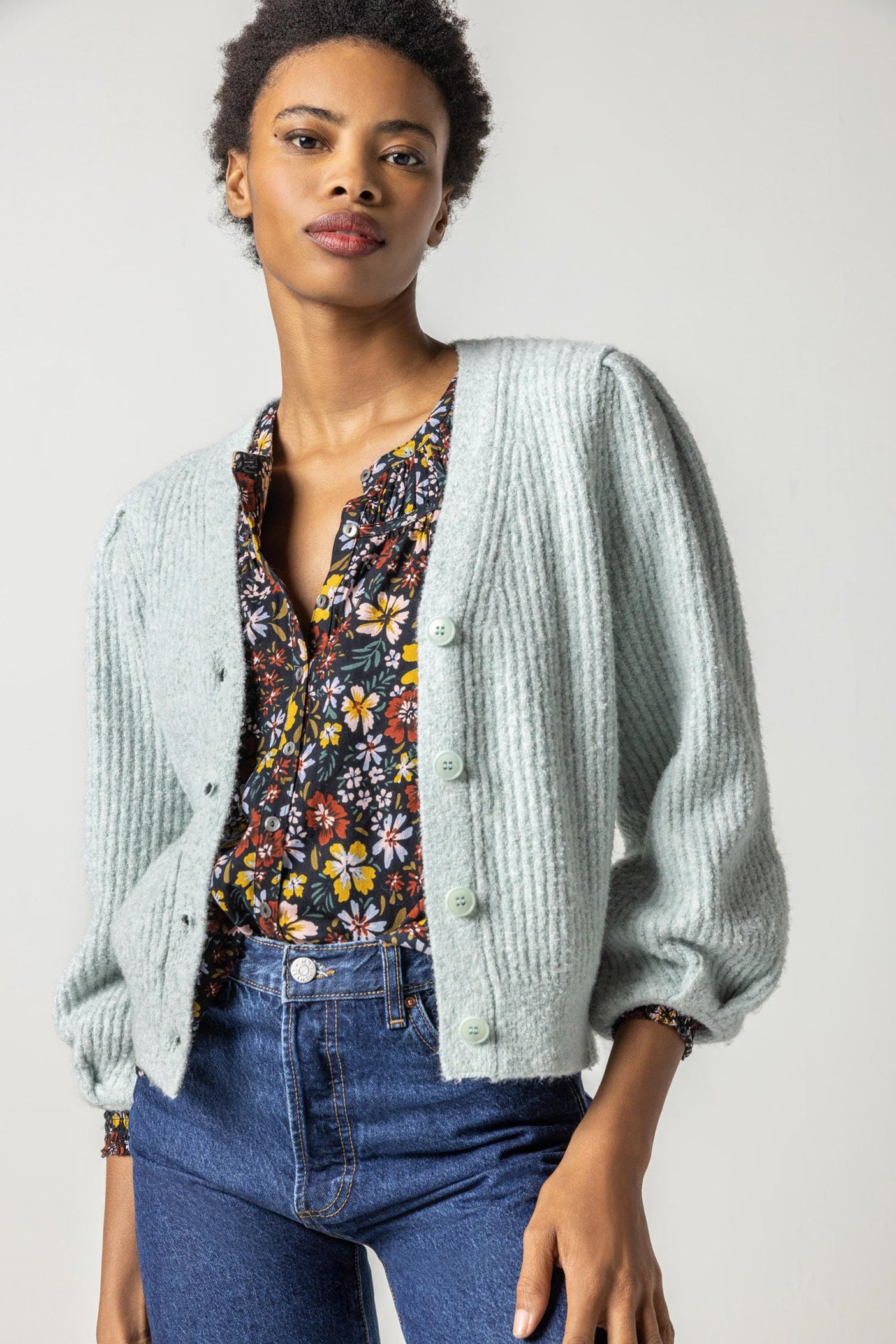Trendy Button Puff Sleeve Cardigan Sweater - Elevate Your Style with P –  Youeni
