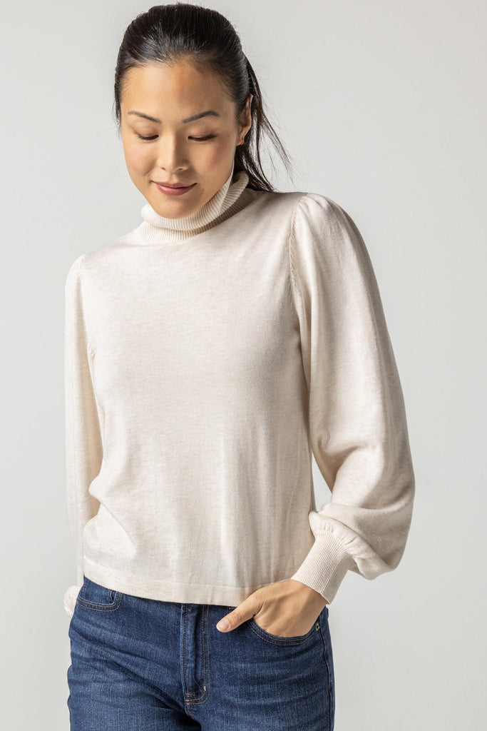 Puff Sleeve Turtleneck Sweater